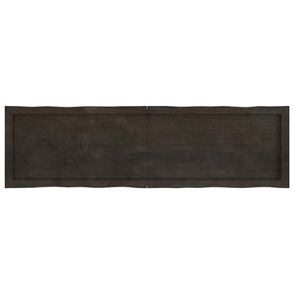 Table Top Dark Brown 140x40x(2-4) cm Treated Solid Wood Live Edge