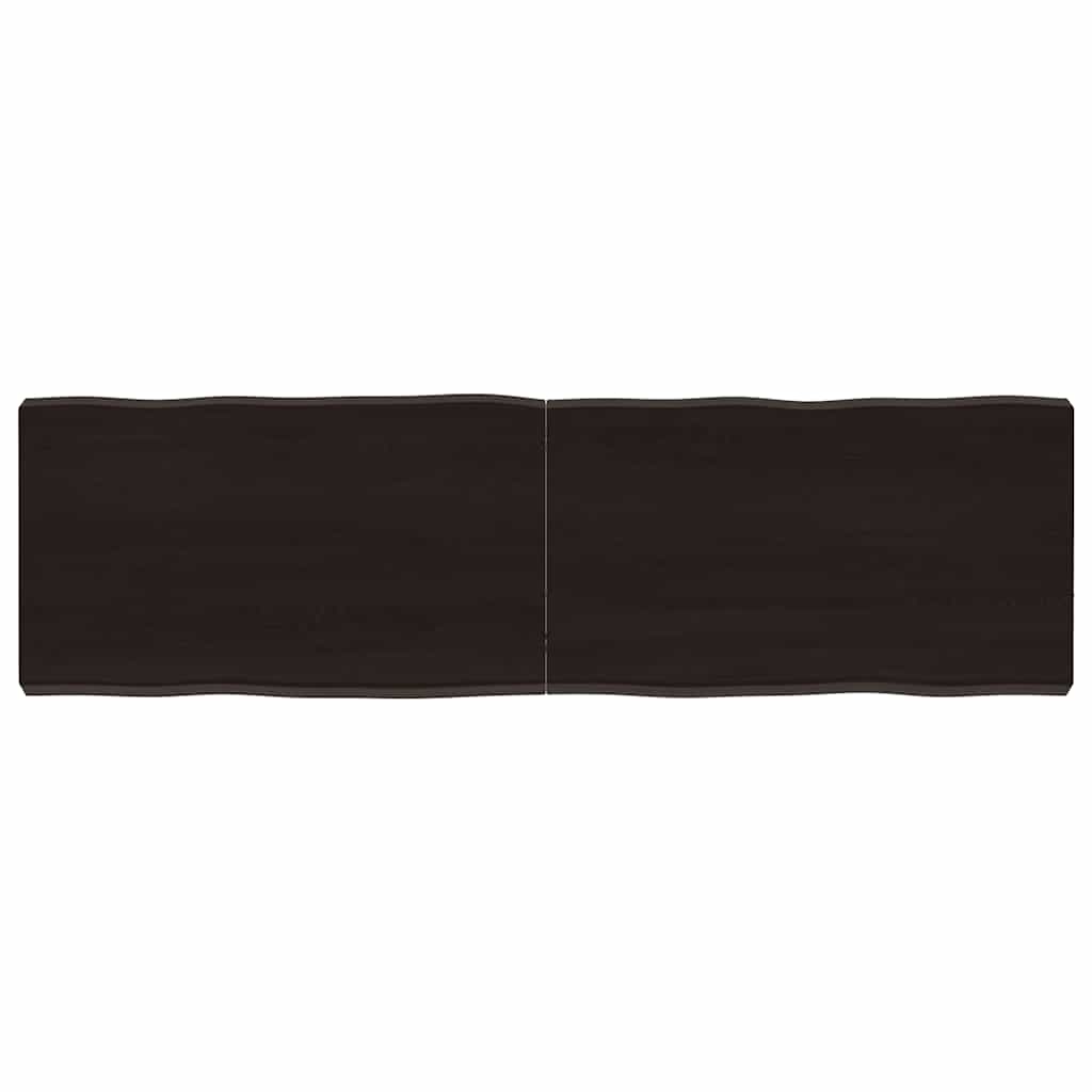 Table Top Dark Brown 140x40x(2-6) cm Treated Solid Wood Live Edge