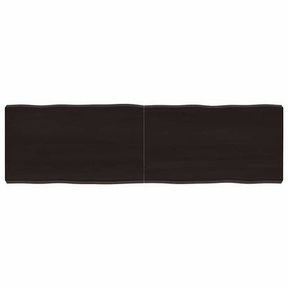 Table Top Dark Brown 140x40x(2-6) cm Treated Solid Wood Live Edge