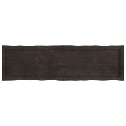 Table Top Dark Brown 140x40x(2-6) cm Treated Solid Wood Live Edge