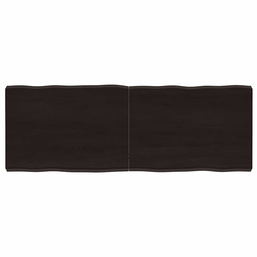Table Top Dark Brown 140x50x(2-6) cm Treated Solid Wood Live Edge