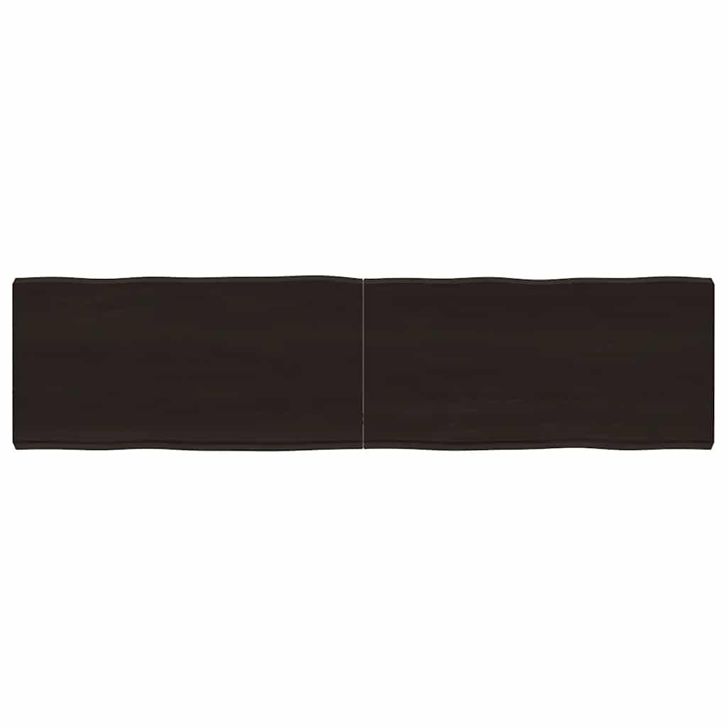 Table Top Dark Brown 160x40x(2-6) cm Treated Solid Wood Live Edge