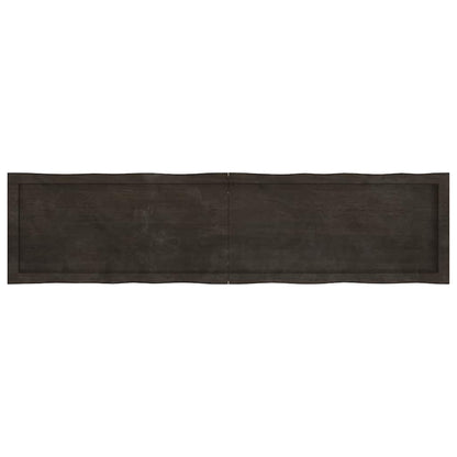 Table Top Dark Brown 160x40x(2-6) cm Treated Solid Wood Live Edge