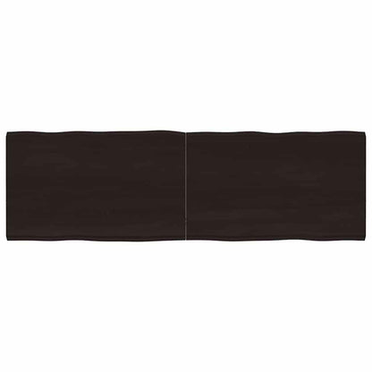 Table Top Dark Brown 160x50x(2-4) cm Treated Solid Wood Live Edge