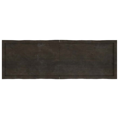 Table Top Dark Brown 160x50x(2-4) cm Treated Solid Wood Live Edge