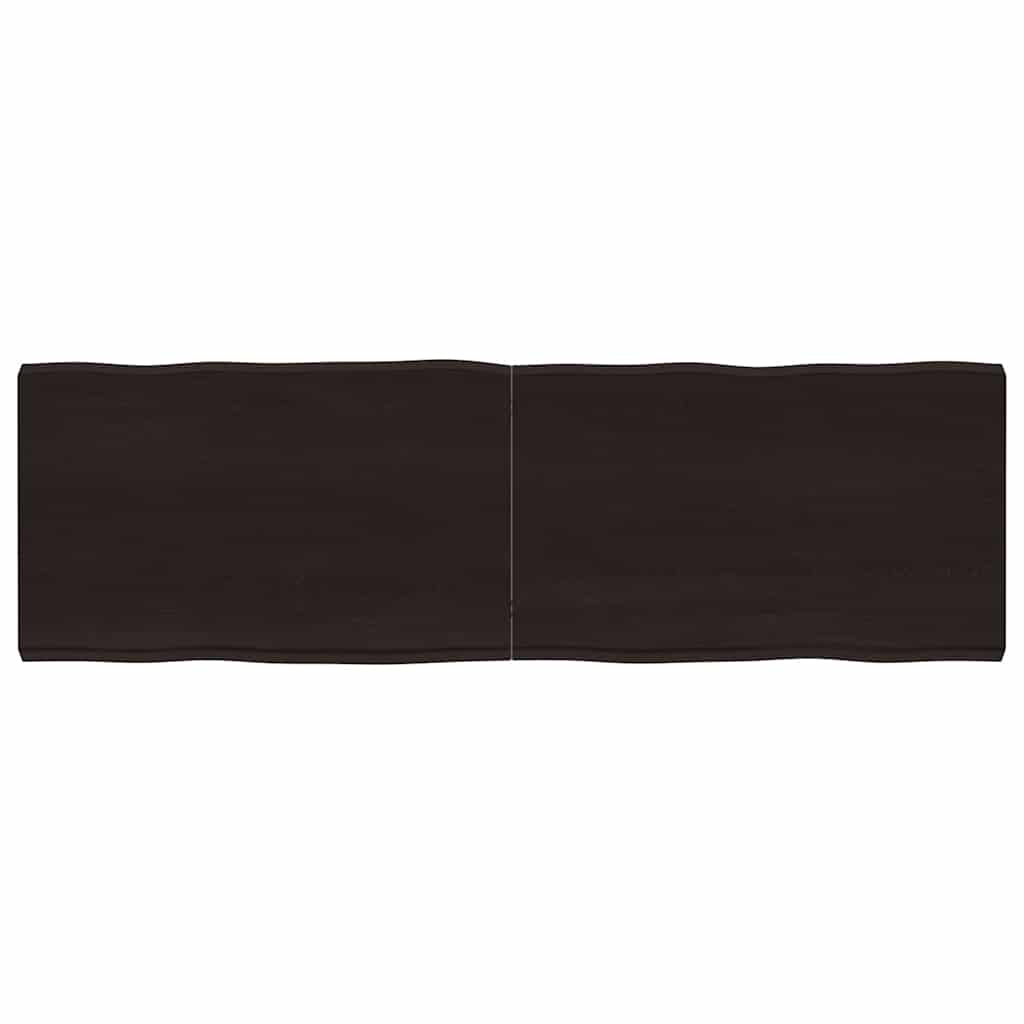 Table Top Dark Brown 160x50x(2-6) cm Treated Solid Wood Live Edge