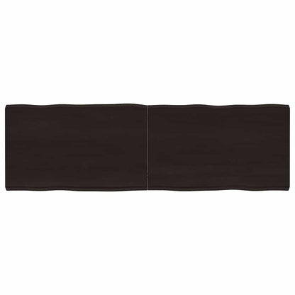 Table Top Dark Brown 160x50x(2-6) cm Treated Solid Wood Live Edge