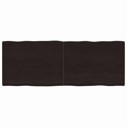 Table Top Dark Brown 160x60x(2-4) cm Treated Solid Wood Live Edge
