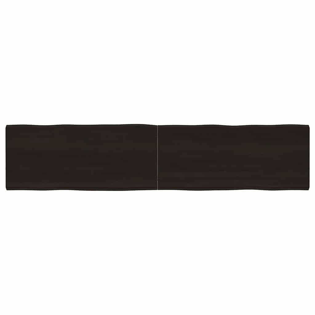 Table Top Dark Brown 180x40x(2-4) cm Treated Solid Wood Live Edge