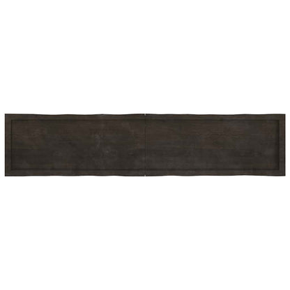 Table Top Dark Brown 180x40x(2-4) cm Treated Solid Wood Live Edge