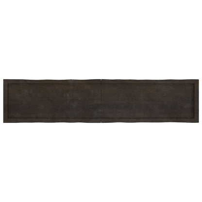 Table Top Dark Brown 180x40x(2-6) cm Treated Solid Wood Live Edge