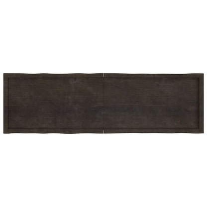 Table Top Dark Brown 180x50x(2-4) cm Treated Solid Wood Live Edge