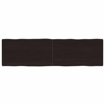 Table Top Dark Brown 180x50x(2-6) cm Treated Solid Wood Live Edge