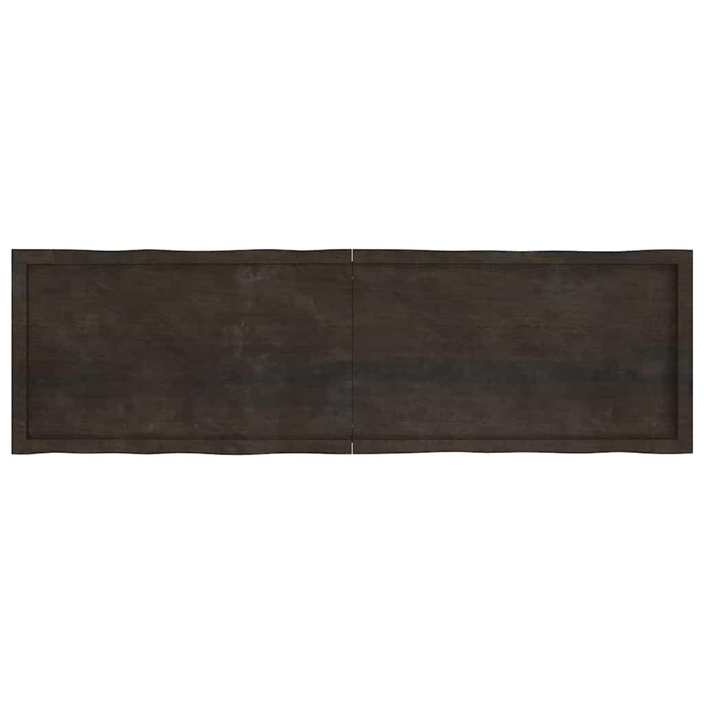 Table Top Dark Brown 180x50x(2-6) cm Treated Solid Wood Live Edge