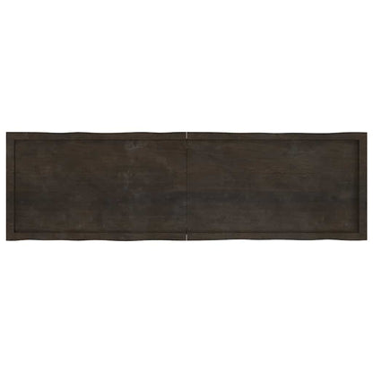 Table Top Dark Brown 180x50x(2-6) cm Treated Solid Wood Live Edge