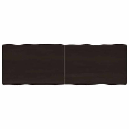 Table Top Dark Brown 180x60x(2-4) cm Live Edge