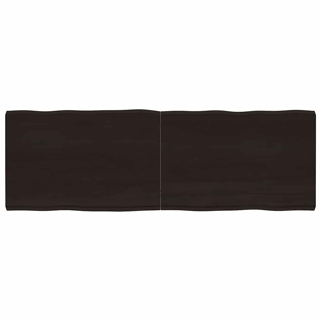 Table Top Dark Brown 180x60x(2-6) cm Treated Solid Wood Live Edge