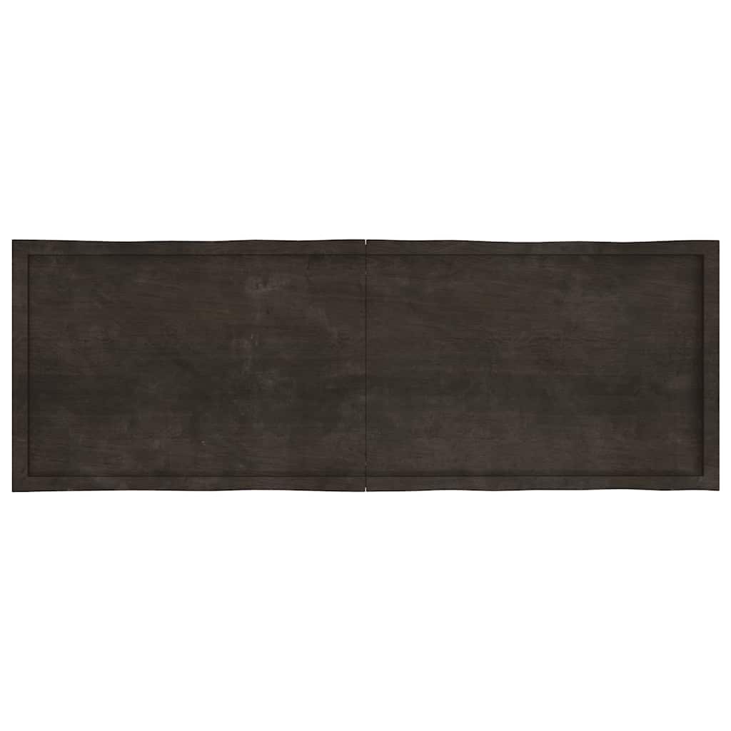Table Top Dark Brown 180x60x(2-6) cm Treated Solid Wood Live Edge