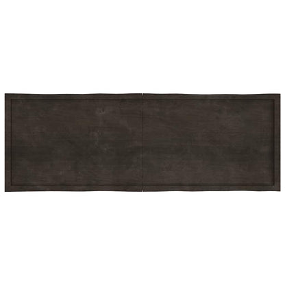 Table Top Dark Brown 180x60x(2-6) cm Treated Solid Wood Live Edge