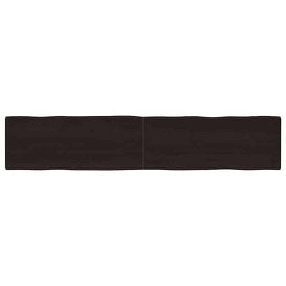 Table Top Dark Brown 200x40x(2-4) cm Treated Solid Wood Live Edge