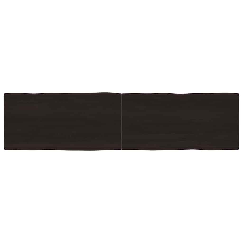 Table Top Dark Brown 200x50x(2-6) cm Treated Solid Wood Live Edge