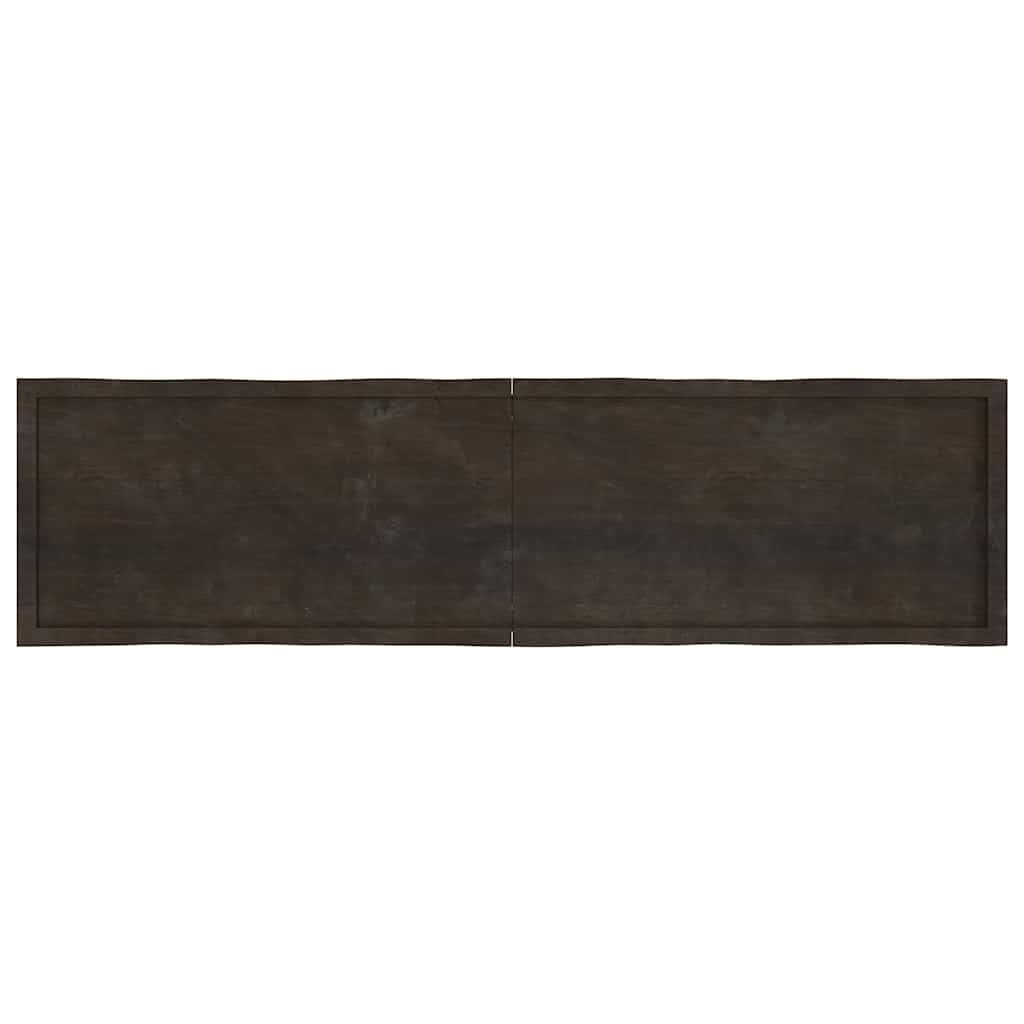 Table Top Dark Brown 200x50x(2-6) cm Treated Solid Wood Live Edge