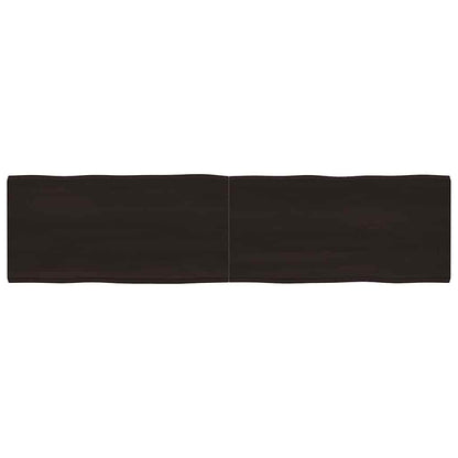 Table Top Dark Brown 200x50x(2-6) cm Live Edge