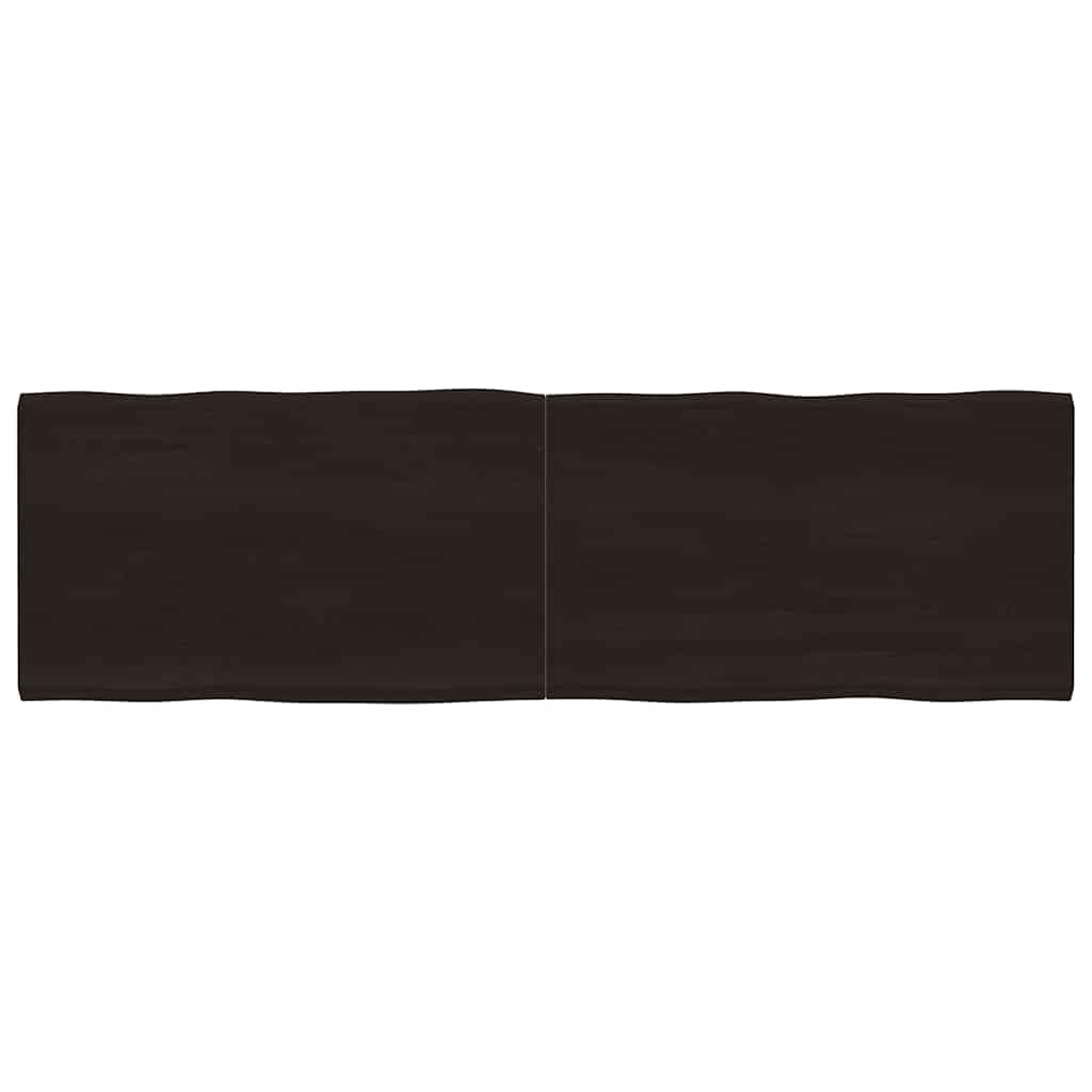 Table Top Dark Brown 200x60x(2-4) cm Treated Solid Wood Live Edge