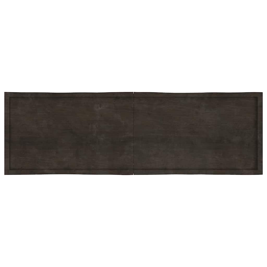 Table Top Dark Brown 200x60x(2-4) cm Treated Solid Wood Live Edge