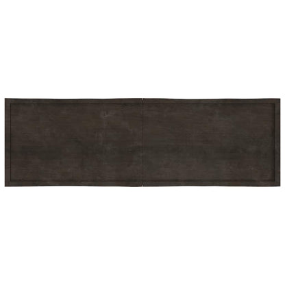 Table Top Dark Brown 200x60x(2-4) cm Treated Solid Wood Live Edge