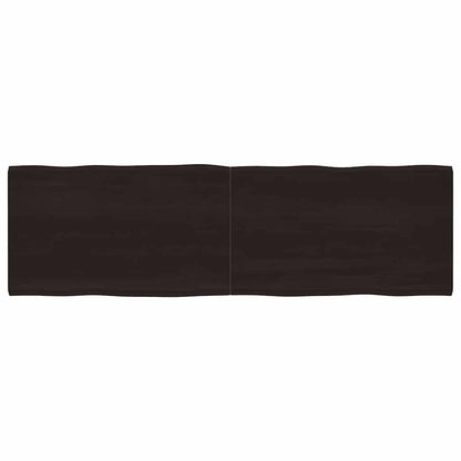 Table Top Dark Brown 200x60x(2-6) cm Treated Solid Wood Live Edge