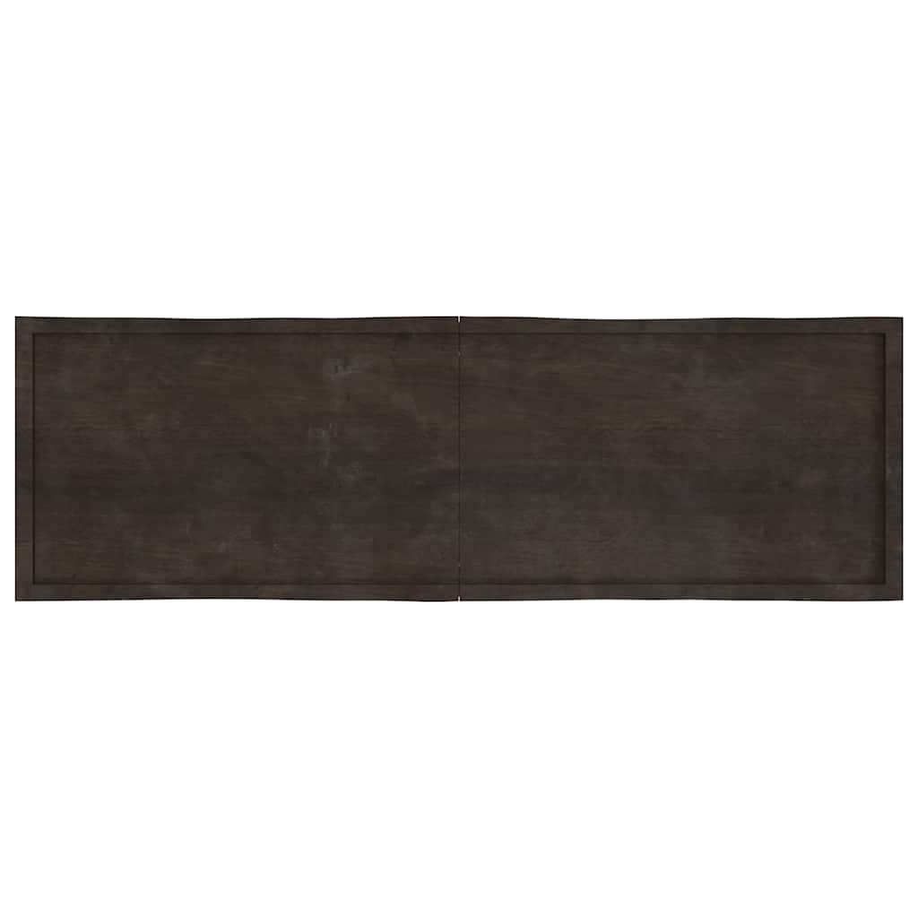 Table Top Dark Brown 200x60x(2-6) cm Treated Solid Wood Live Edge