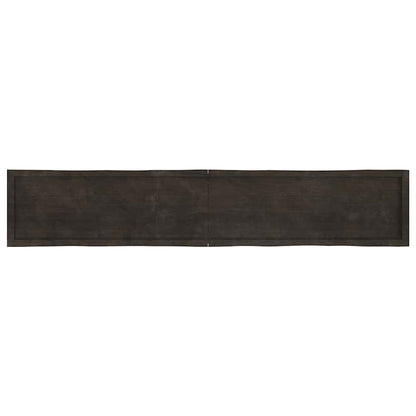 Table Top Dark Brown 220x40x(2-6) cm Treated Solid Wood Live Edge