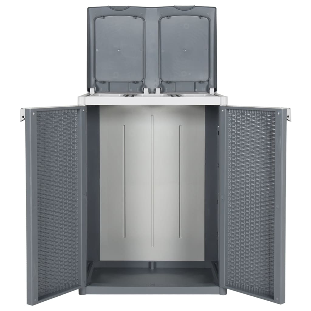 Trash Bin with 2 Doors Grey 65x45x88 cm PP
