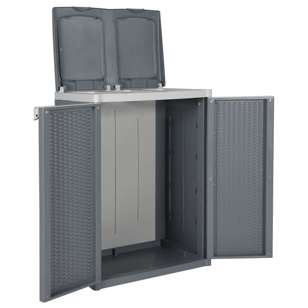 Trash Bin with 2 Doors Grey 65x45x88 cm PP