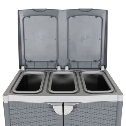 Trash Bin with 2 Doors Grey 65x45x88 cm PP