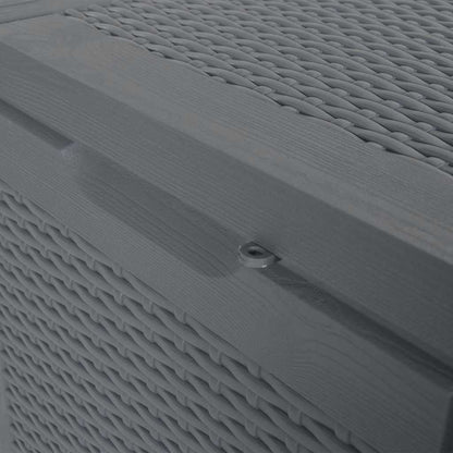 Garden Storage Box Grey PP Rattan 90 L