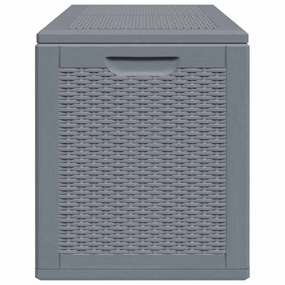 Garden Storage Box Grey PP Rattan 180 L