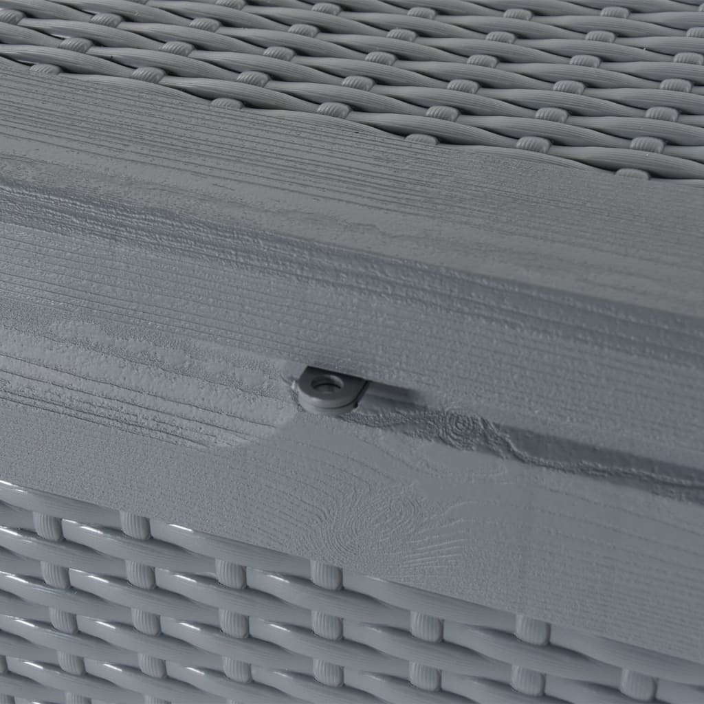 Garden Storage Box Grey PP Rattan 180 L