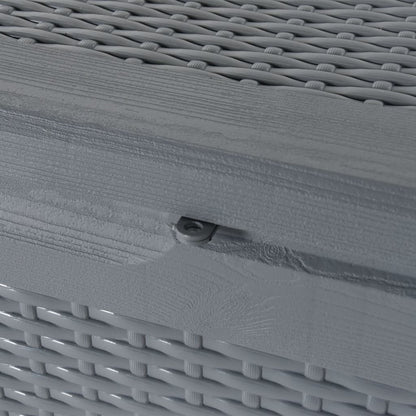 Garden Storage Box Grey PP Rattan 180 L