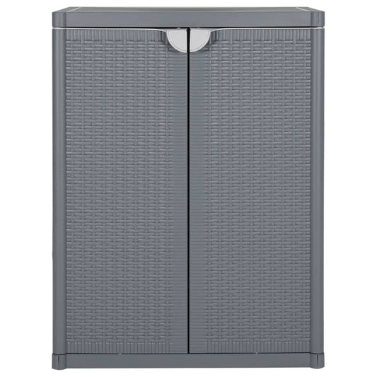 Garden Storage Cabinet Grey 65x45x88 cm PP Rattan