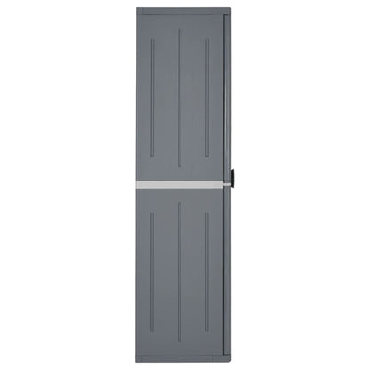 Garden Storage Cabinet Grey 65x45x172 cm PP Rattan