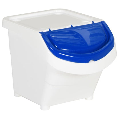 Stackable Waste Bins with Lids 3 pcs White PP 78 L