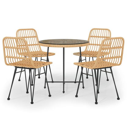 Garden Dining Set | Black | Poly Rattan | Medium | Tough