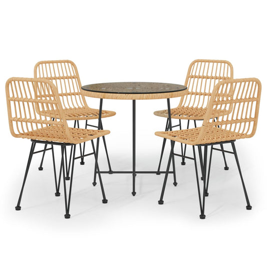Garden Dining Set | Black | Poly Rattan | Medium | Tough