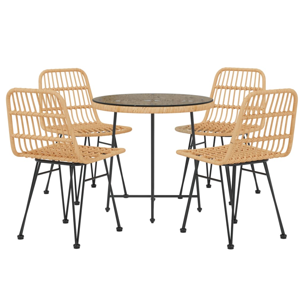 Garden Dining Set | Black | Poly Rattan | Medium | Tough