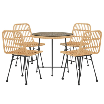 Garden Dining Set | Black | Poly Rattan | Medium | Tough