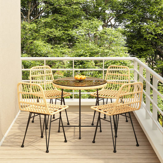 Garden Dining Set | Black | Poly Rattan | Medium | Tough