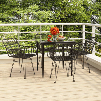 Garden Dining Set | Black | Poly Rattan | Standard |  Durable