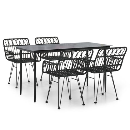 Garden Dining Set | Black | Powder-coated steel | Medium | Durable